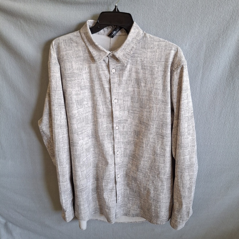 Lululemon Mens Airing Easy Shirt XL Gray Crosshatch Long Sleeve Stretch